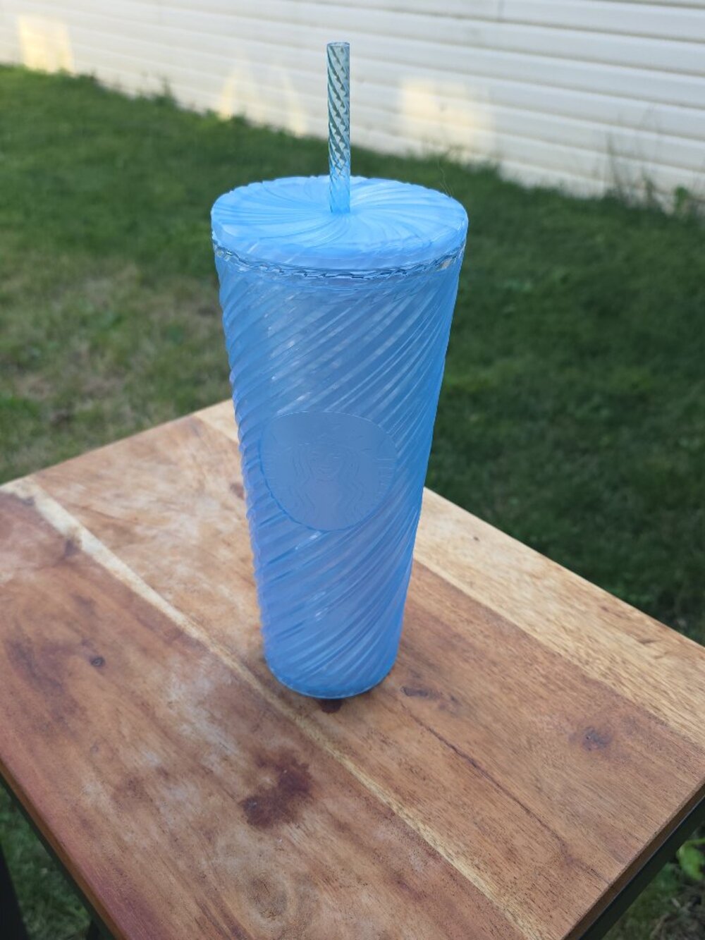 Starbucks Light Blue Swirl Cold Cup Tumbler